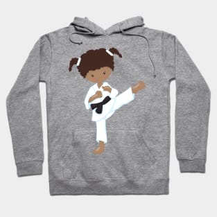 African American Girl, Karate Girl, Black Belt Hoodie